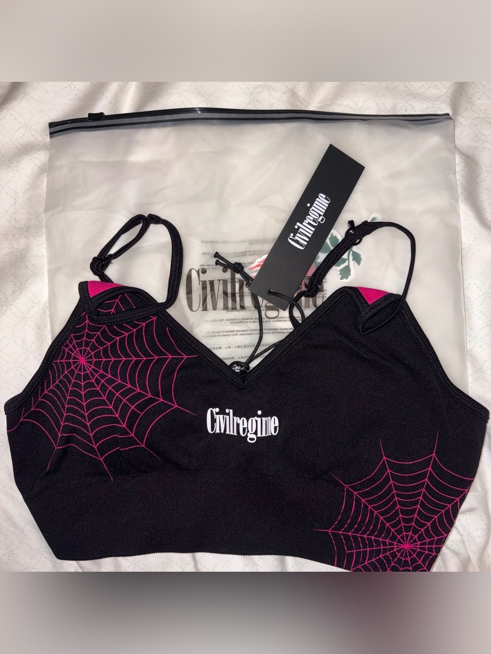 Civilregime Spider-Man Ghost In The Night Kelly Seamless Bra Black Pink Medium